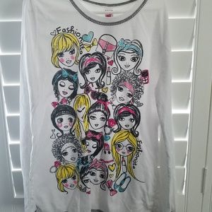 Beautees Girls XL Long Sleeve Shirt Glitter Girls